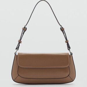 Mango Medium Brown Shoulder Bag With Strap/NWT